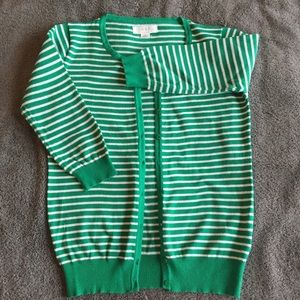XXI Green & White Stripped Cardigan